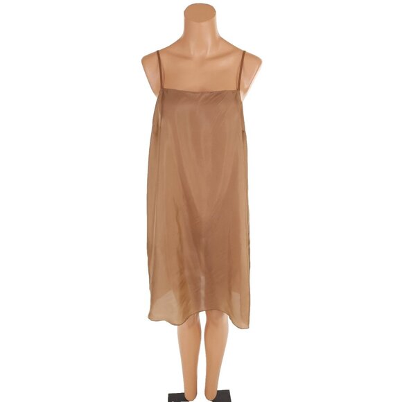 Sacai 35" Midi Satin Slip Size 2 M Brown Intimates Dress Japan 22-05930 - Picture 1 of 7
